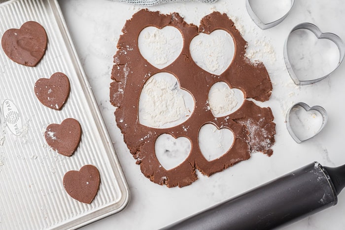 Easy Valentine's Day Chocolate Heart Cookies