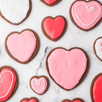 Easy Valentine's Day Chocolate Heart Cookies