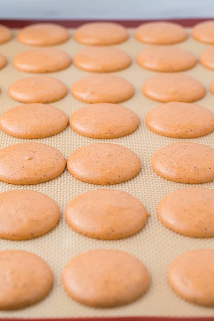 Pumpkin spice latte macarons