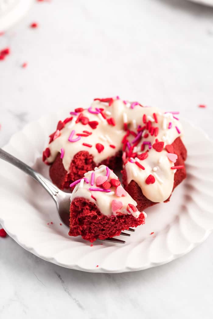 Mini Red Velvet Bundt Cakes with Cream Cheese Frosting - 7 Empty