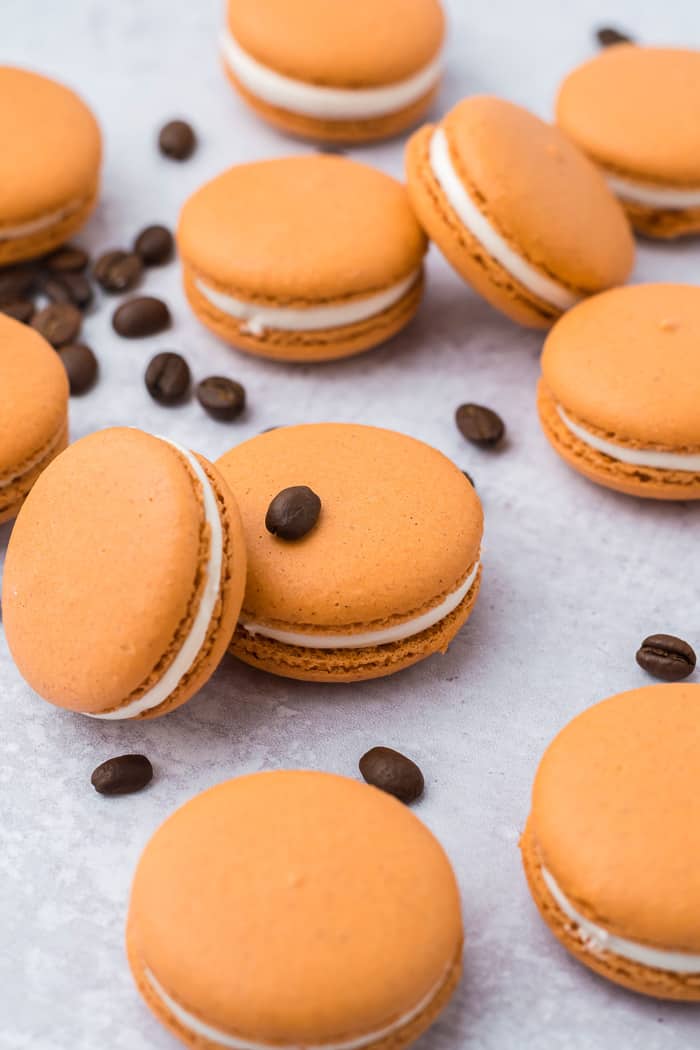 Pumpkin spice latte macarons