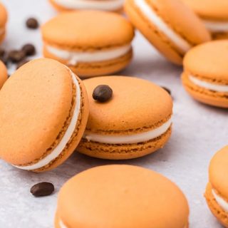 Pumpkin spice latte macarons