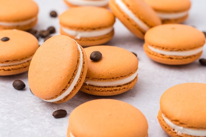 Pumpkin spice latte macarons