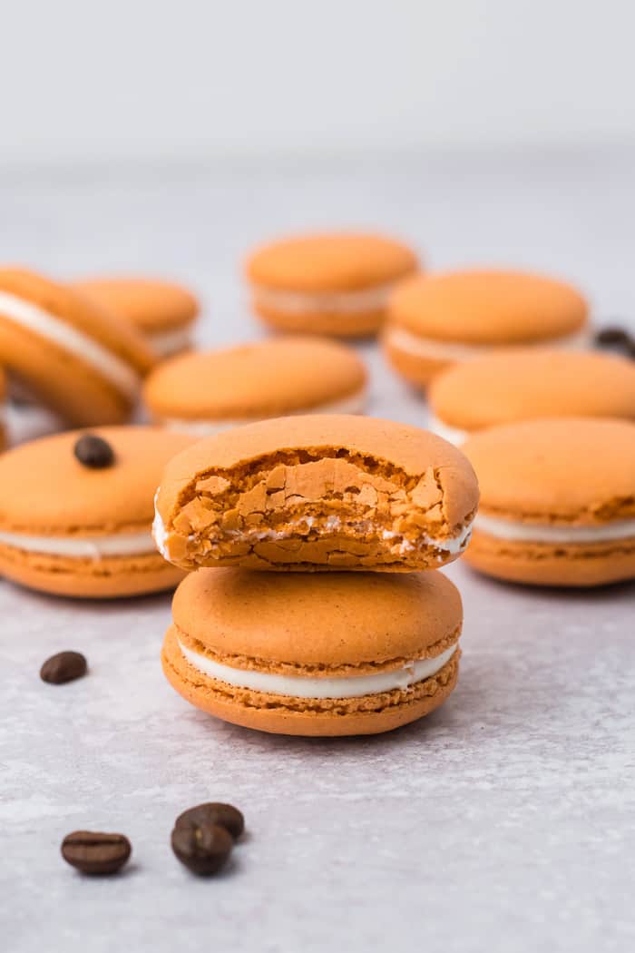 Pumpkin spice latte macarons