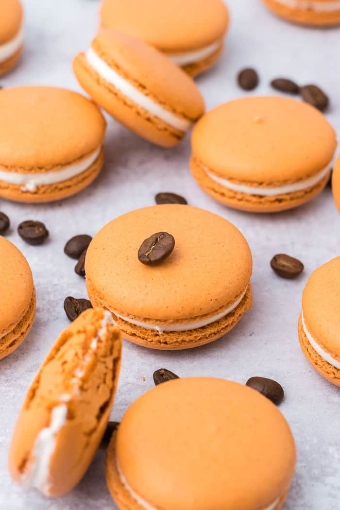 Pumpkin spice latte macarons