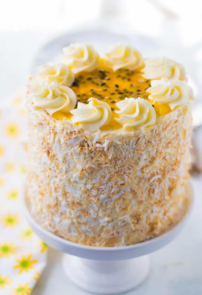 Passionfruit Coconut Layer Cake