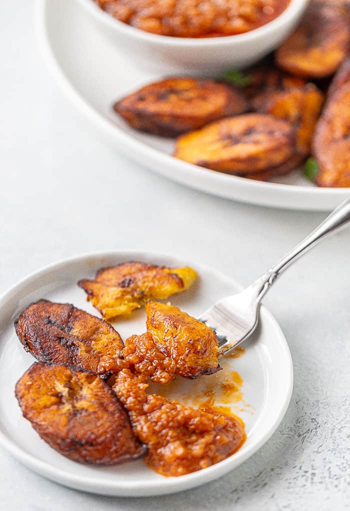 Fried Plantains with Hot Pepper Sauce