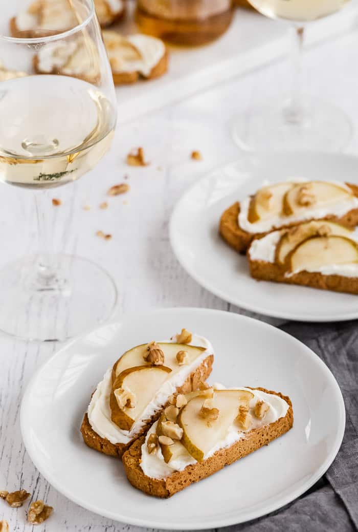 Honey Whipped Goat Cheese Crostini