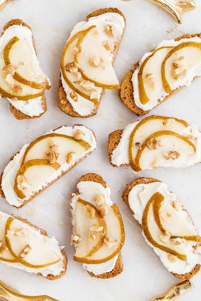 Honey Whipped Goat Cheese Crostini