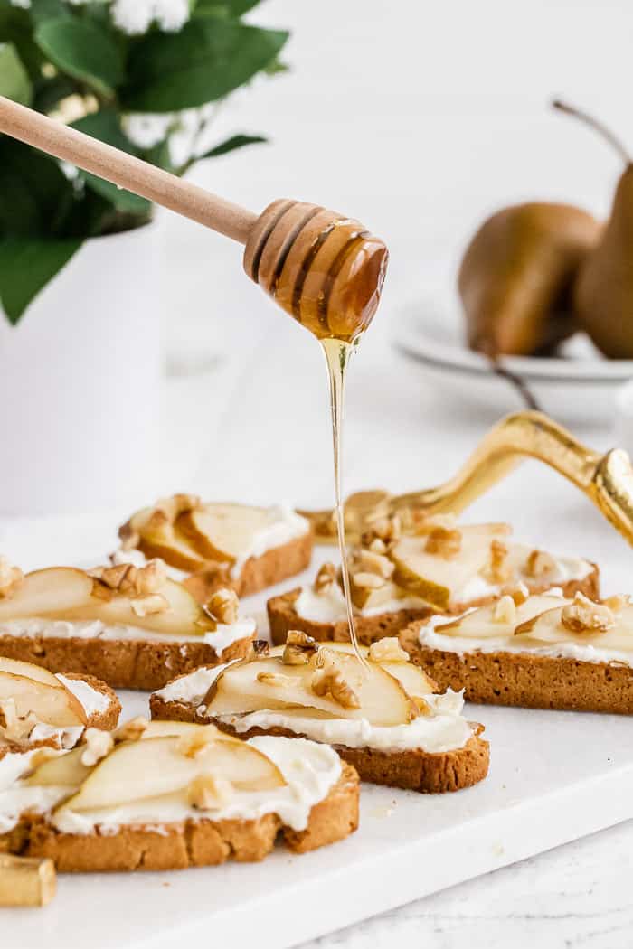 Honey Whipped Goat Cheese Crostini