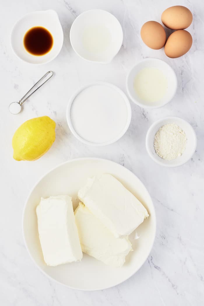 Lemon Cheesecake ingredients