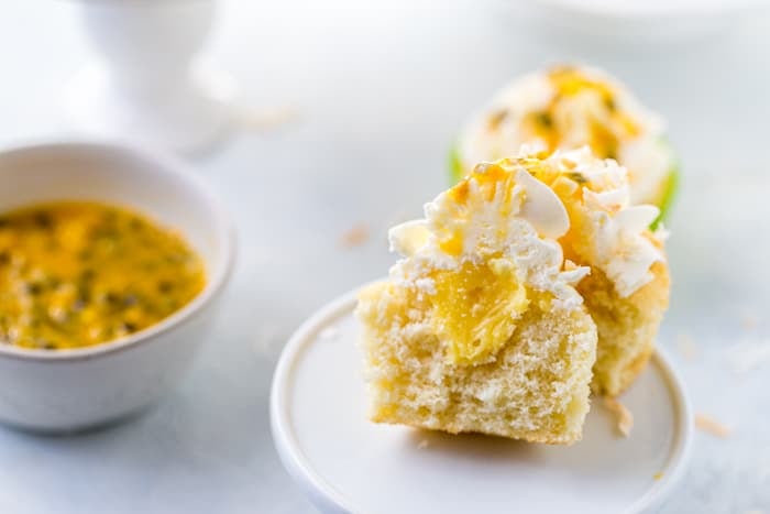 Passionfruit Coconut Cupcakes