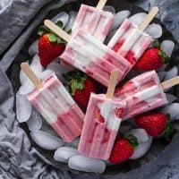 Strawberry and Cream Popsicles