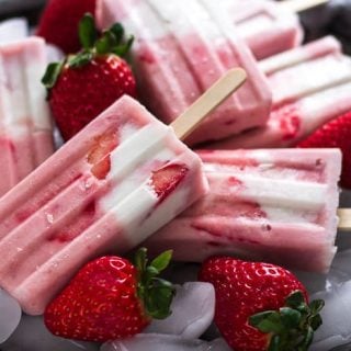 Strawberry and Cream Popsicles