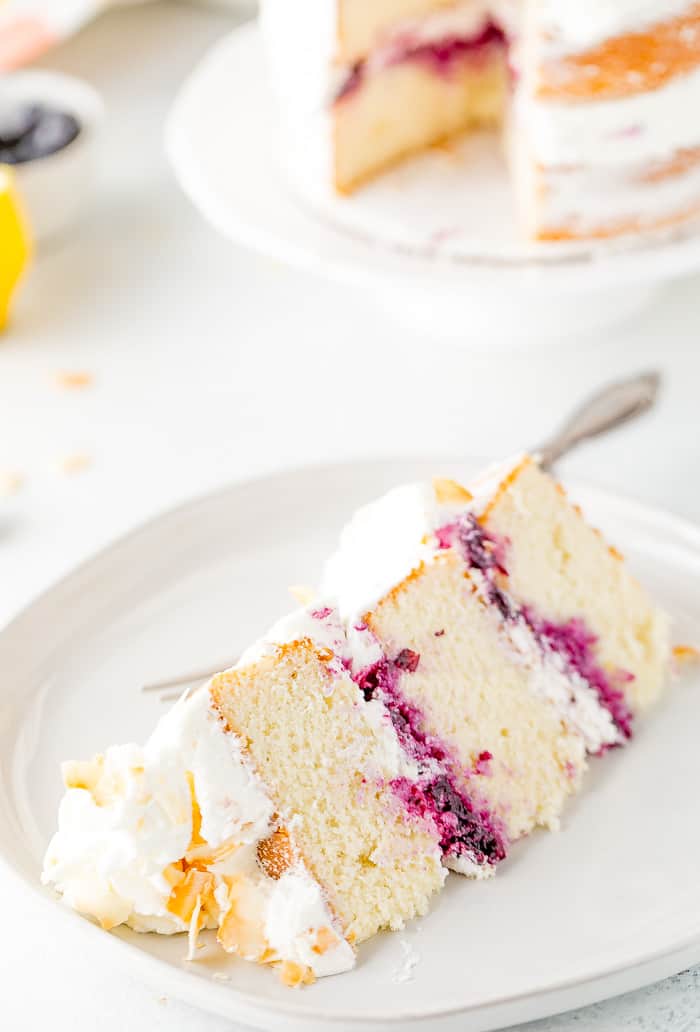 Coconut Blueberry Layer Cake