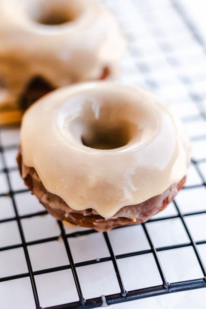 Baked Pumpkin Donuts with Maple Glaze