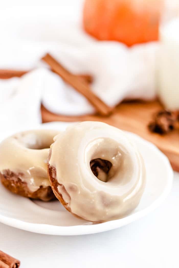 Baked Pumpkin Donuts with Maple Glaze