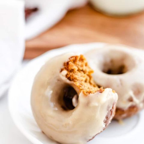 Baked Pumpkin Donuts with Maple Glaze