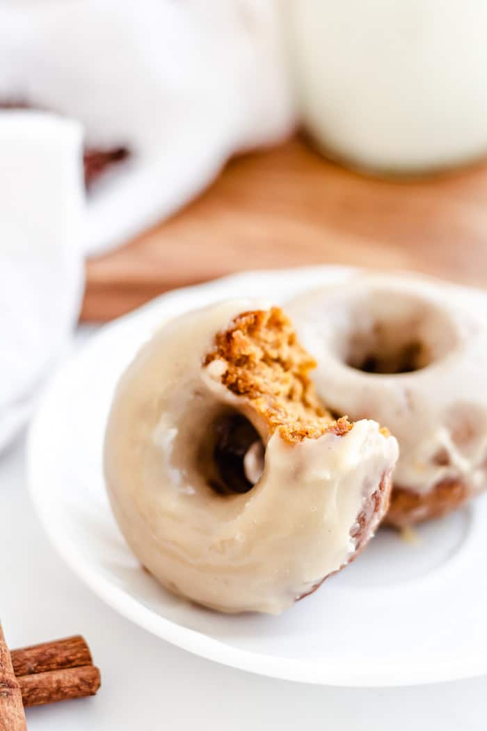 Baked Pumpkin Donuts with Maple Glaze