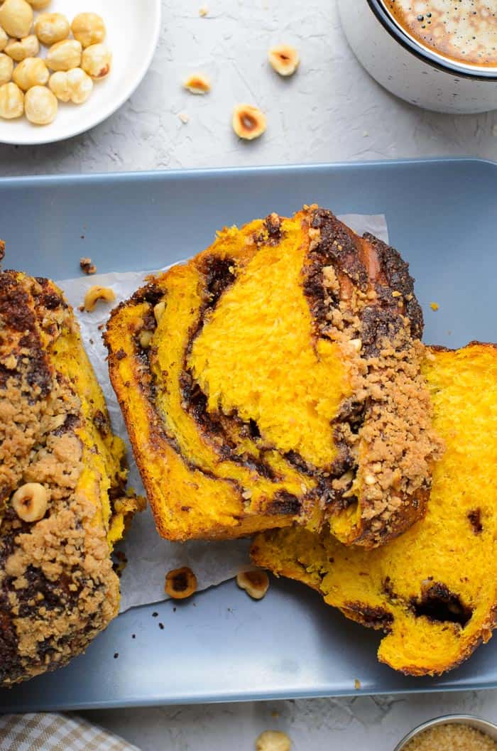 Pumpkin Hazelnut Streusel Babka