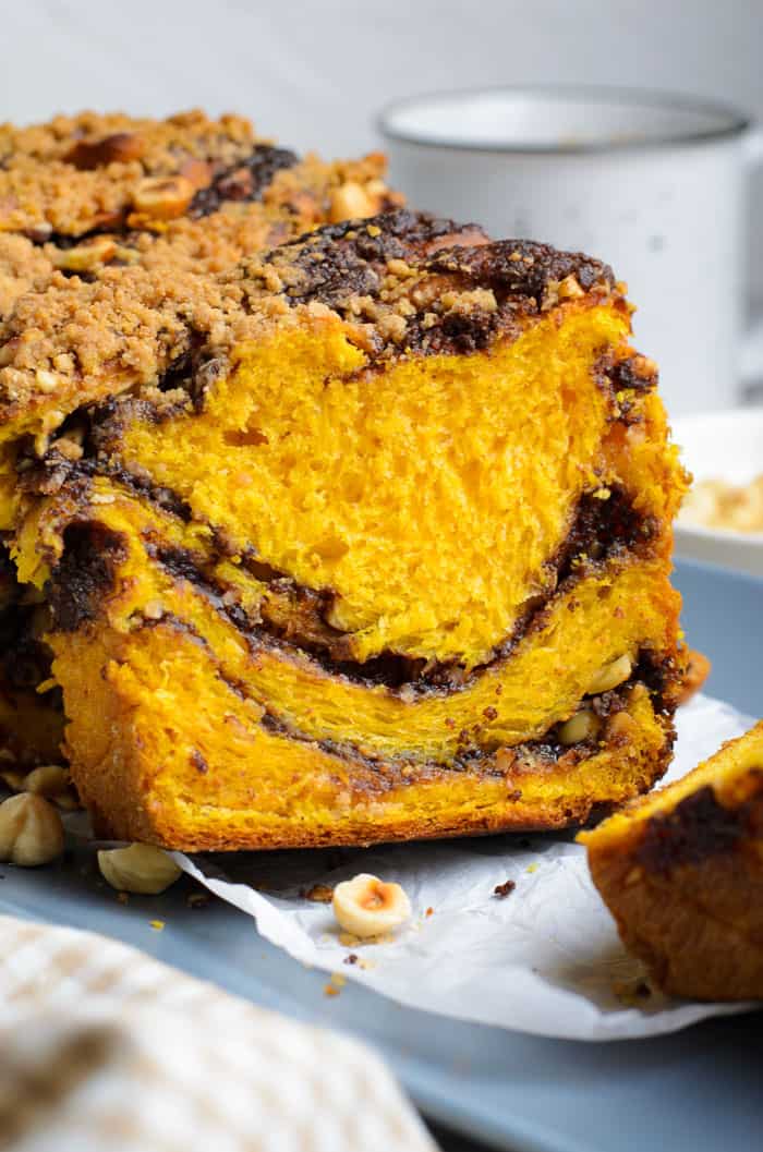 Pumpkin Hazelnut Streusel Babka