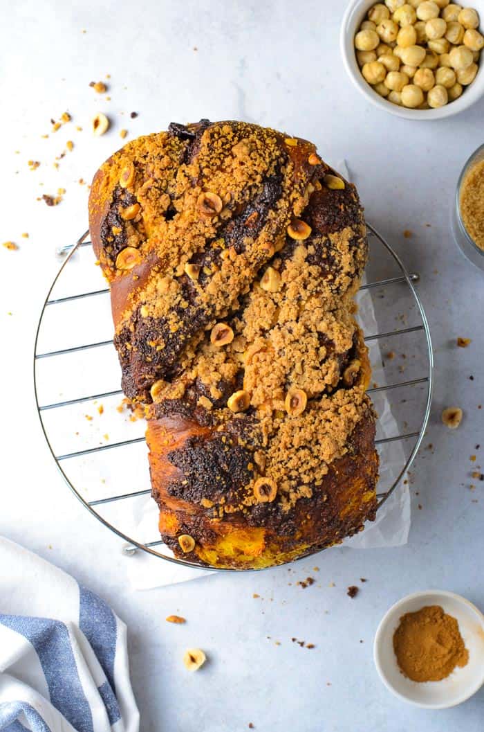 Pumpkin Hazelnut Streusel Babka