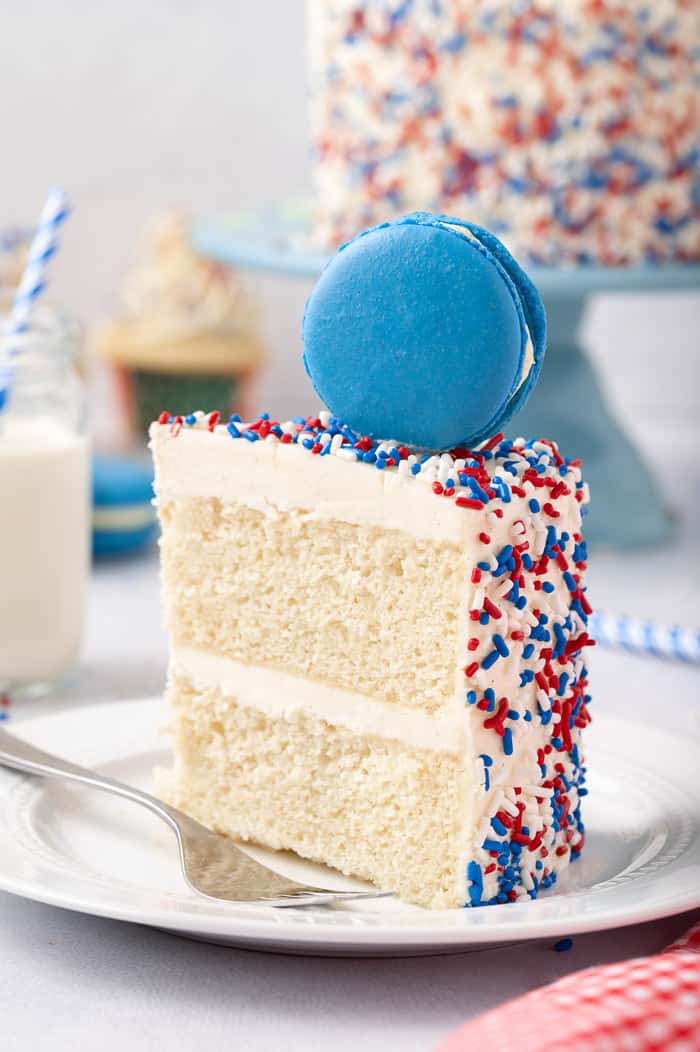 red white and blue cake