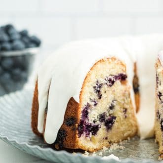 Blueberry Buttermilk Bundt Cake with Lemon Glaze