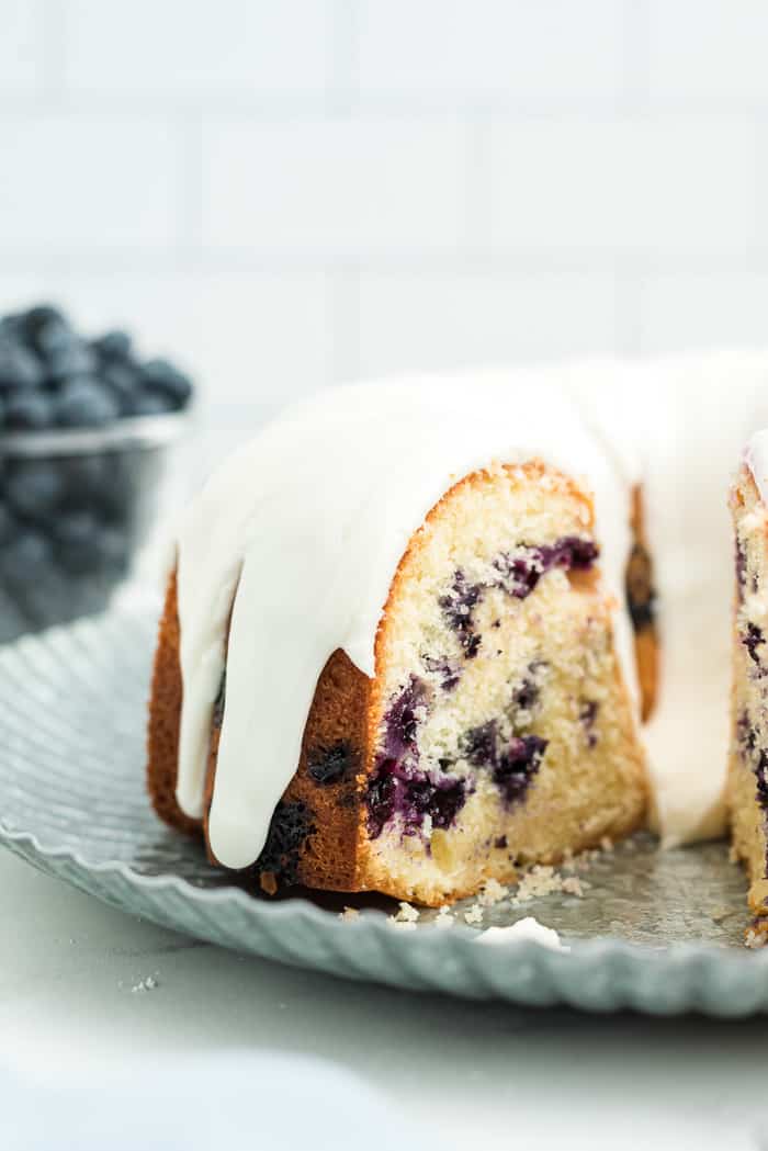 Blueberry Buttermilk Bundt Cake with Lemon Glaze