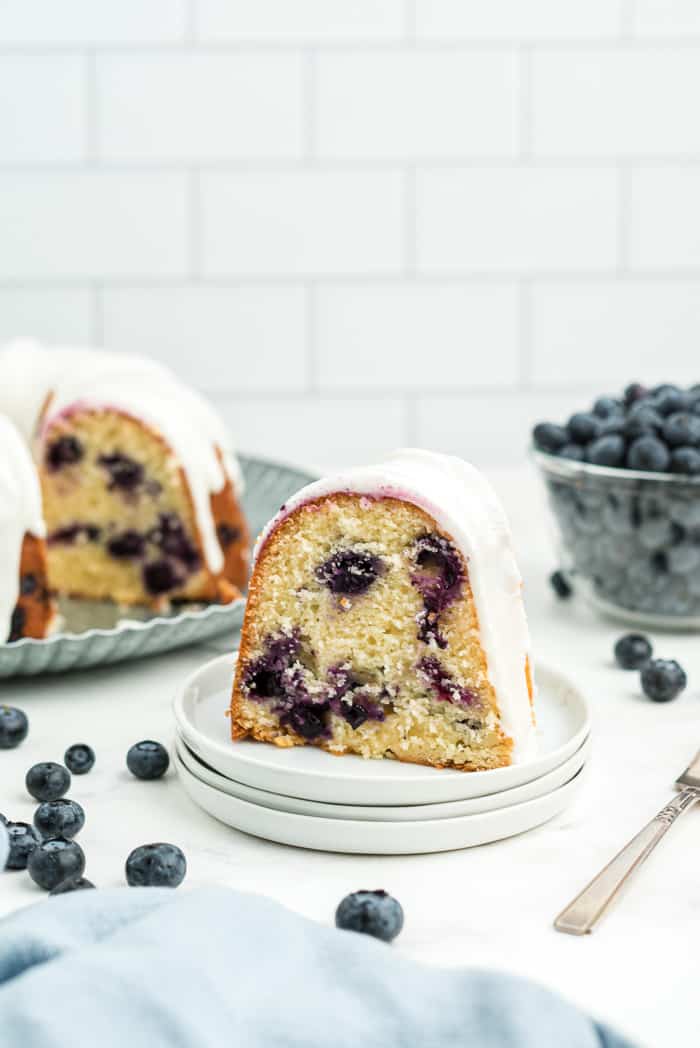 Blueberry Buttermilk Bundt Cake with Lemon Glaze