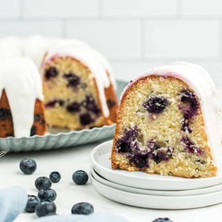 Blueberry Buttermilk Bundt Cake with Lemon Glaze