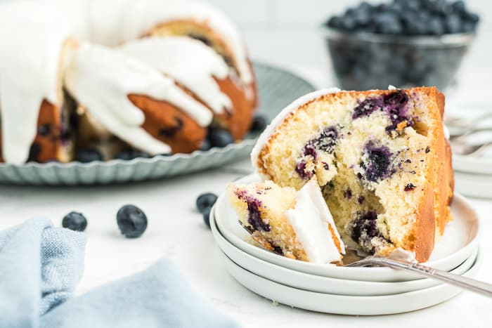 Blueberry Buttermilk Bundt Cake with Lemon Glaze