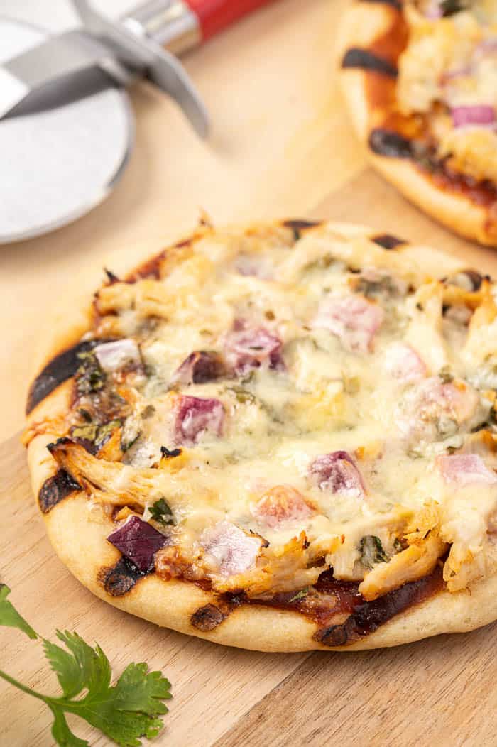 Grilled BBQ Chicken Pizza –