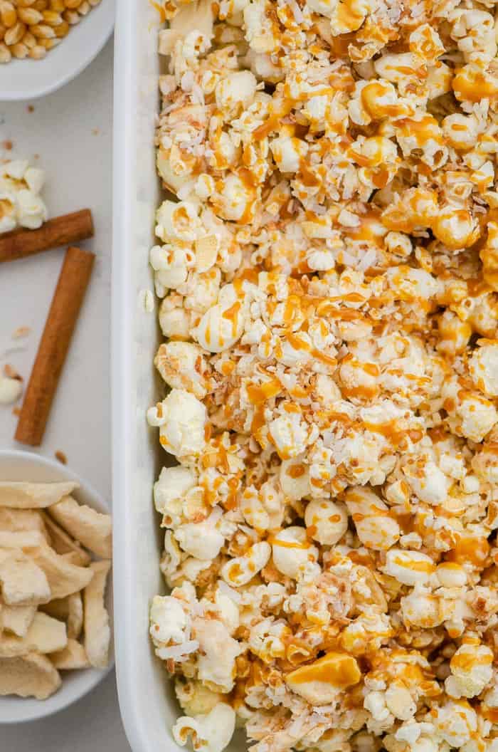 Caramel Apple Popcorn Bars