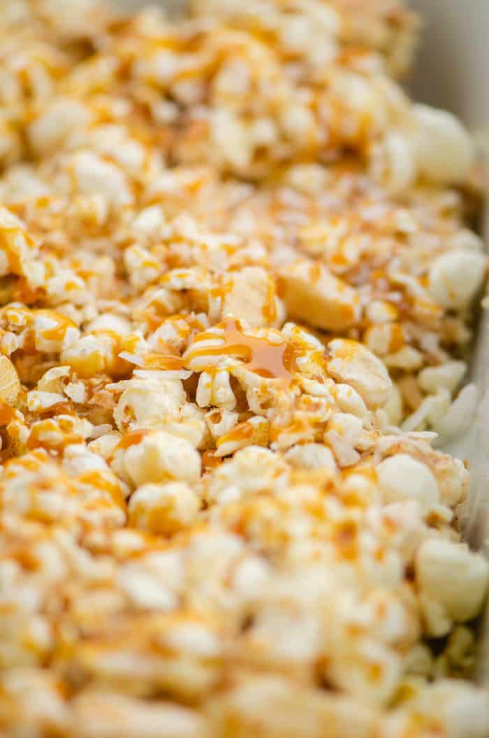 Salted Caramel Popcorn Bars