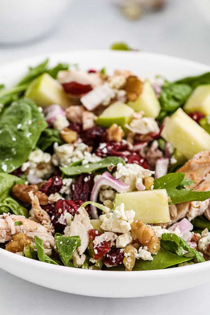 Mason Jar Chicken Salad with Apples, Walnuts, and Gorgonzola