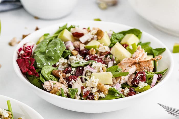 Mason Jar Chicken Salad with Apples, Walnuts, and Gorgonzola