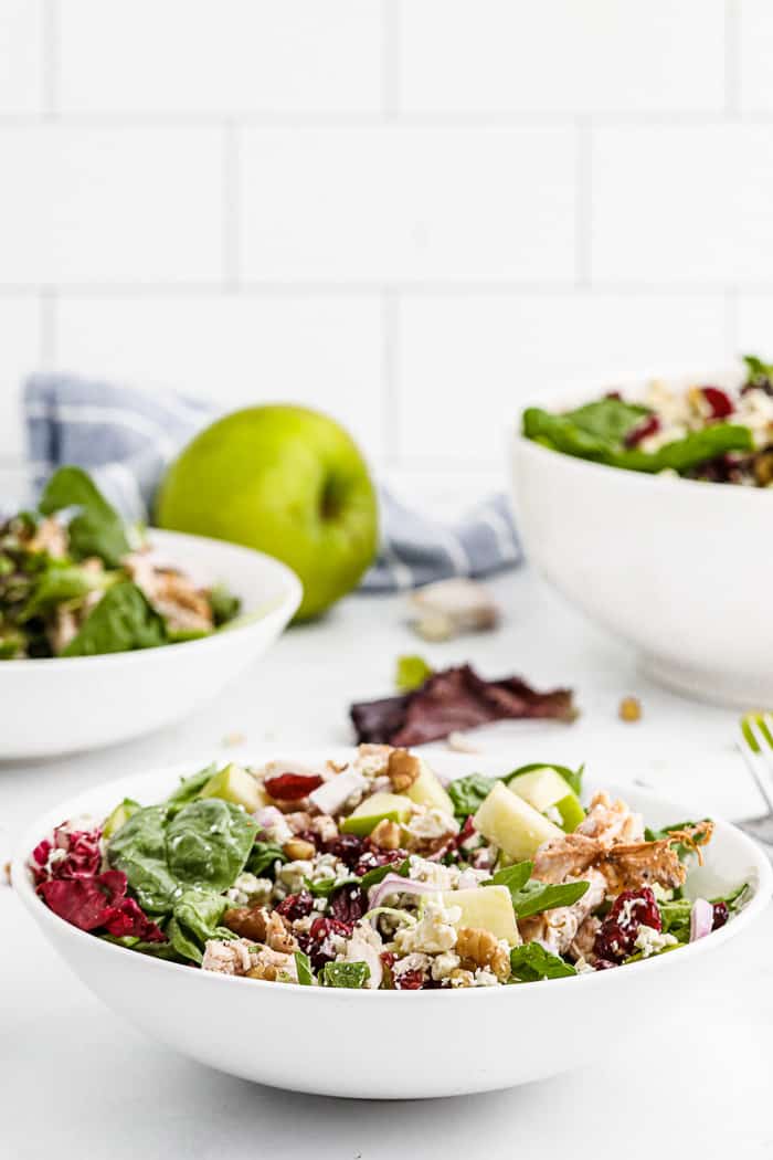 Mason Jar Chicken Salad with Apples, Walnuts, and Gorgonzola