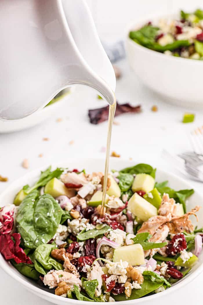 Mason Jar Chicken Salad with Apples, Walnuts, and Gorgonzola