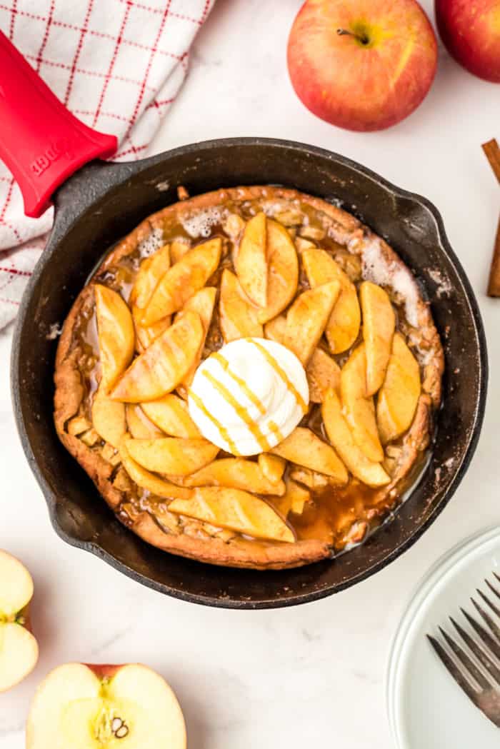 Caramel Apple Dutch Baby Pancakes