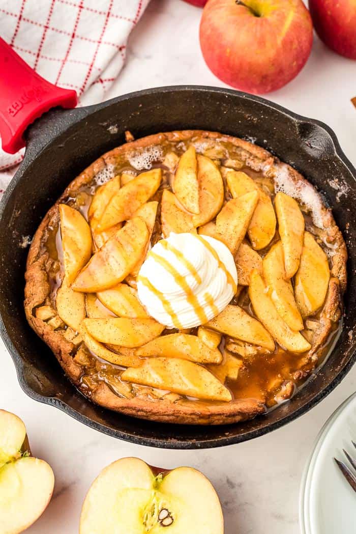 Caramel Apple Dutch Baby Pancakes