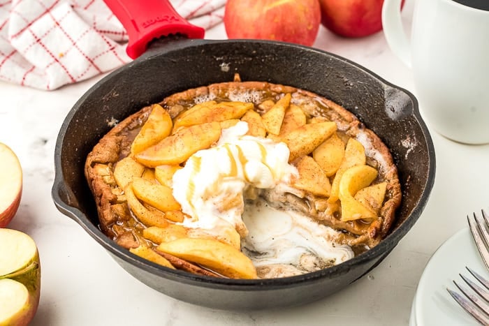 Caramel Apple Dutch Baby Pancakes