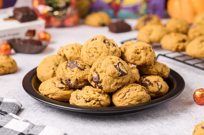 Chocolate Peanut Butter Pumpkin Cookies