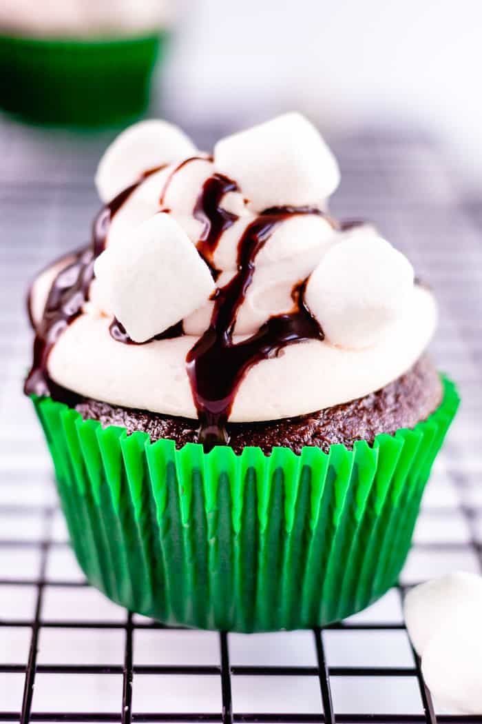 Hot Cocoa Chocolate Cupcakes