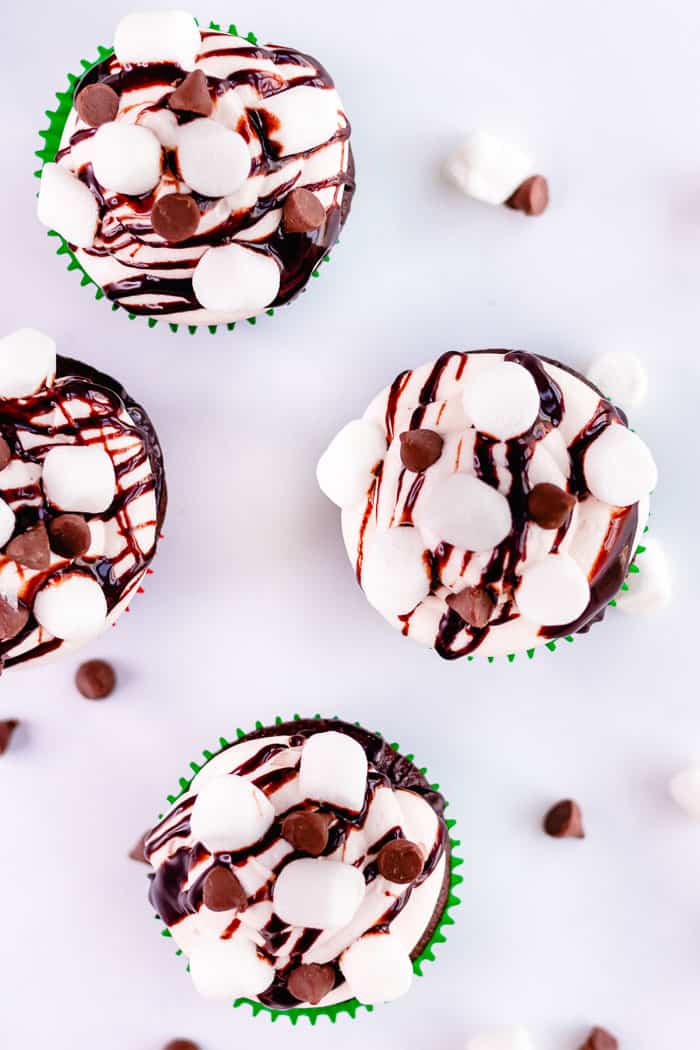 Hot Cocoa Chocolate Cupcakes