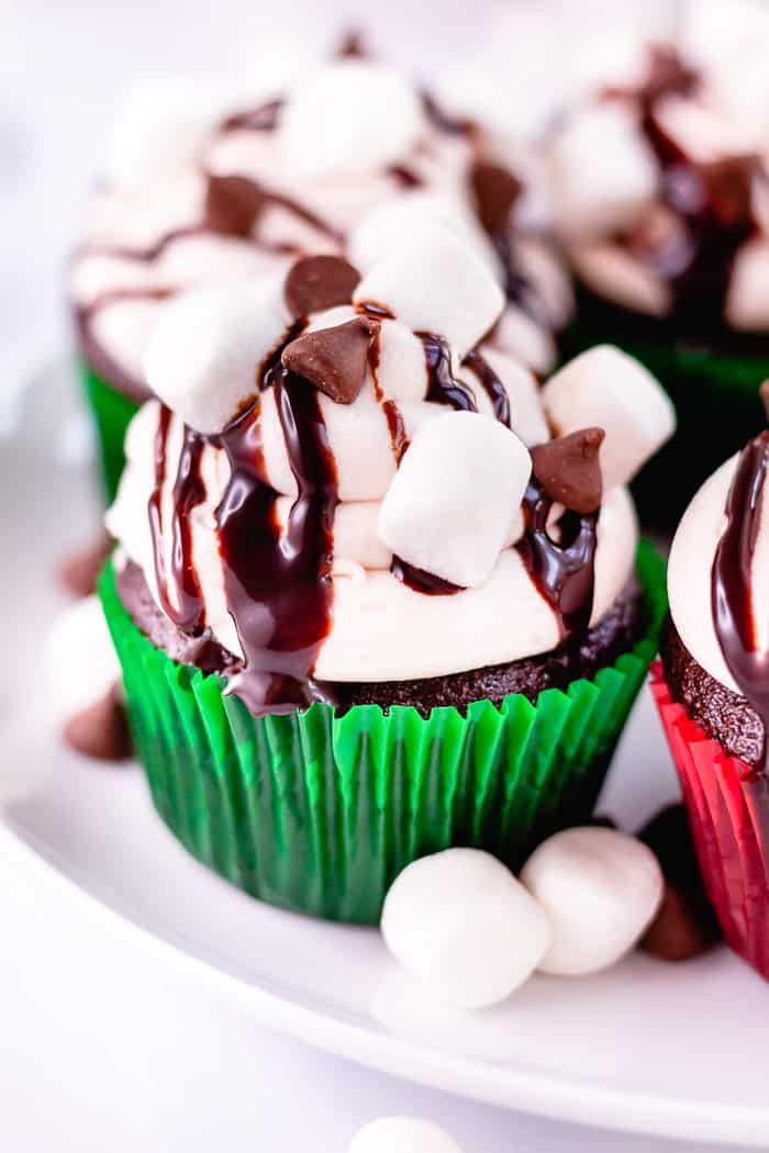 Hot Cocoa Chocolate Cupcakes