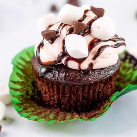 Hot Cocoa Chocolate Cupcakes