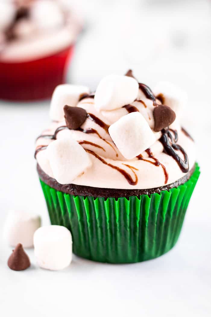 Hot Cocoa Chocolate Cupcakes