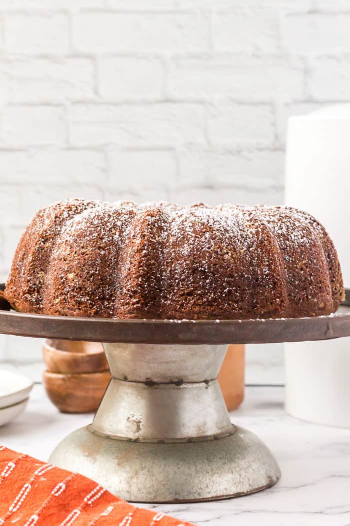 Gingerbread bundt cake in the most beautiful forest cake pan - The