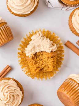 Pumpkin Spice Cupcakes with Brown Sugar Frosting